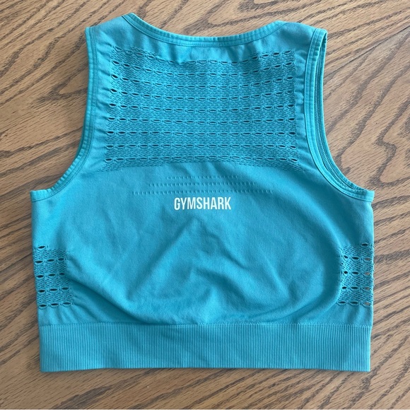 Gymshark ENERGY SEAMLESS CROP TOP | color Fauna Teal | Size Small - Picture 4 of 6